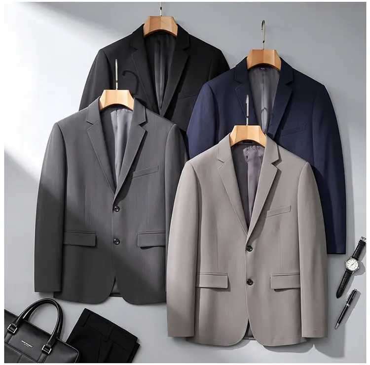 High-Quality Men's Fashionable Casual Versatile Business Suit Jacket Elastic Style Spring Autumn Trendy Outerwear