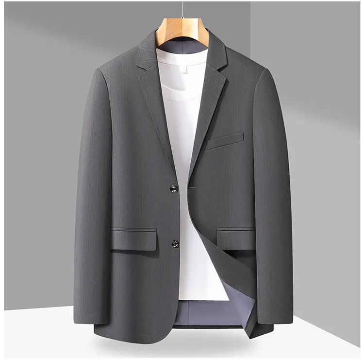 High-Quality Men's Fashionable Casual Versatile Business Suit Jacket Elastic Style Spring Autumn Trendy Outerwear