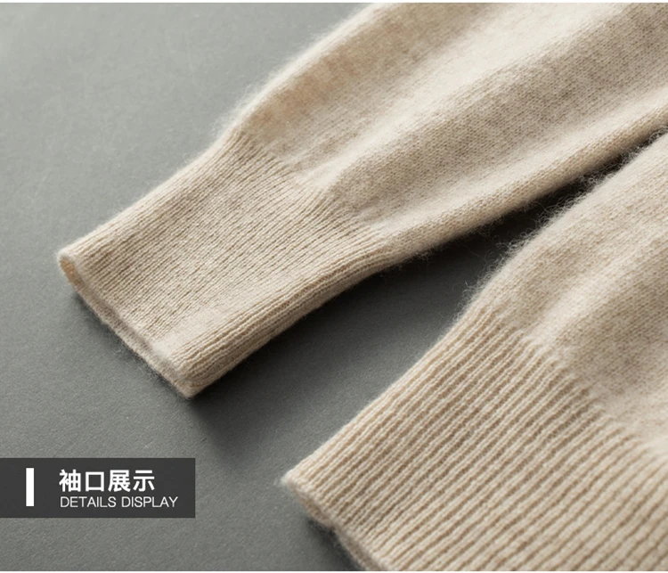 Autumn Winter New 100% Cashmere Sweater Men's Turtleneck Turtlenecks Knit Pullovers Youth Loose Warm Business Casual Solid Top