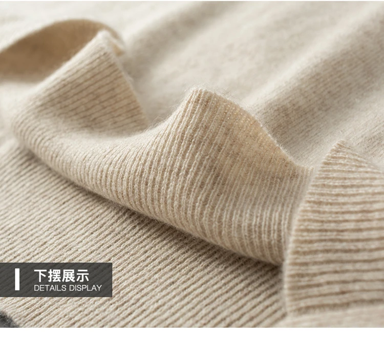 Autumn Winter New 100% Cashmere Sweater Men's Turtleneck Turtlenecks Knit Pullovers Youth Loose Warm Business Casual Solid Top