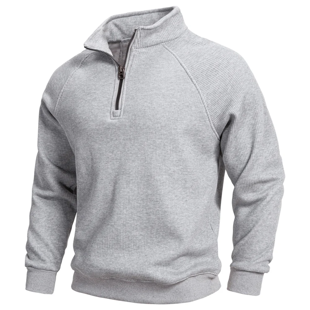 AIOPESIN Men's Winter Thermal Cotton Zipper Sweater Slim Fit Soft Shell Pullover Sweatshirt Luxury Underlayer Top