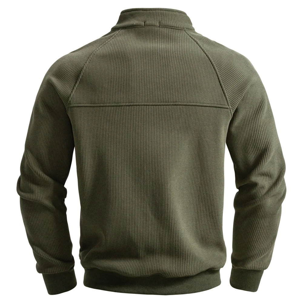 AIOPESIN Men's Winter Thermal Cotton Zipper Sweater Slim Fit Soft Shell Pullover Sweatshirt Luxury Underlayer Top