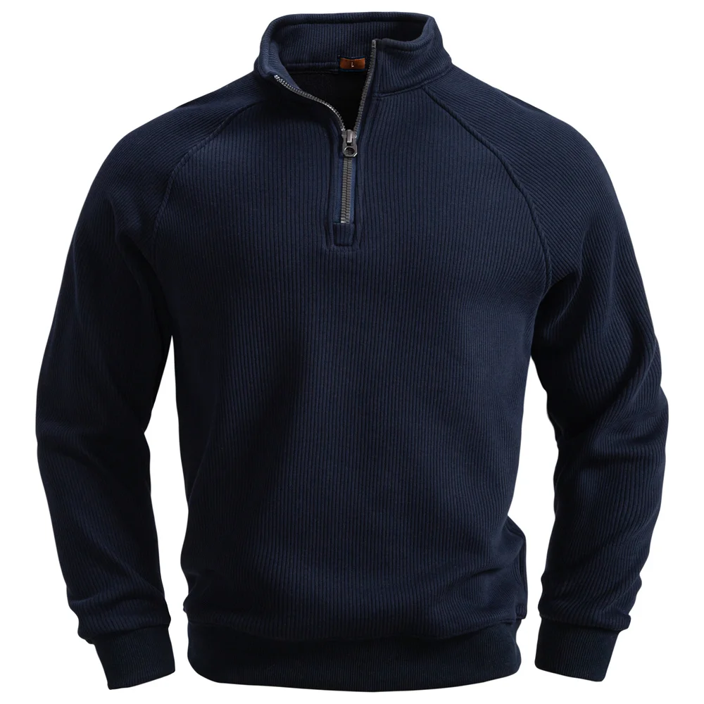 AIOPESIN Men's Winter Thermal Cotton Zipper Sweater Slim Fit Soft Shell Pullover Sweatshirt Luxury Underlayer Top