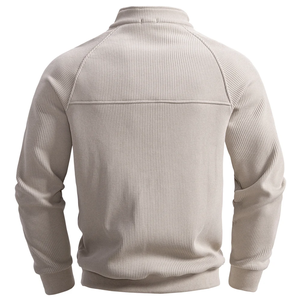 AIOPESIN Men's Winter Thermal Cotton Zipper Sweater Slim Fit Soft Shell Pullover Sweatshirt Luxury Underlayer Top