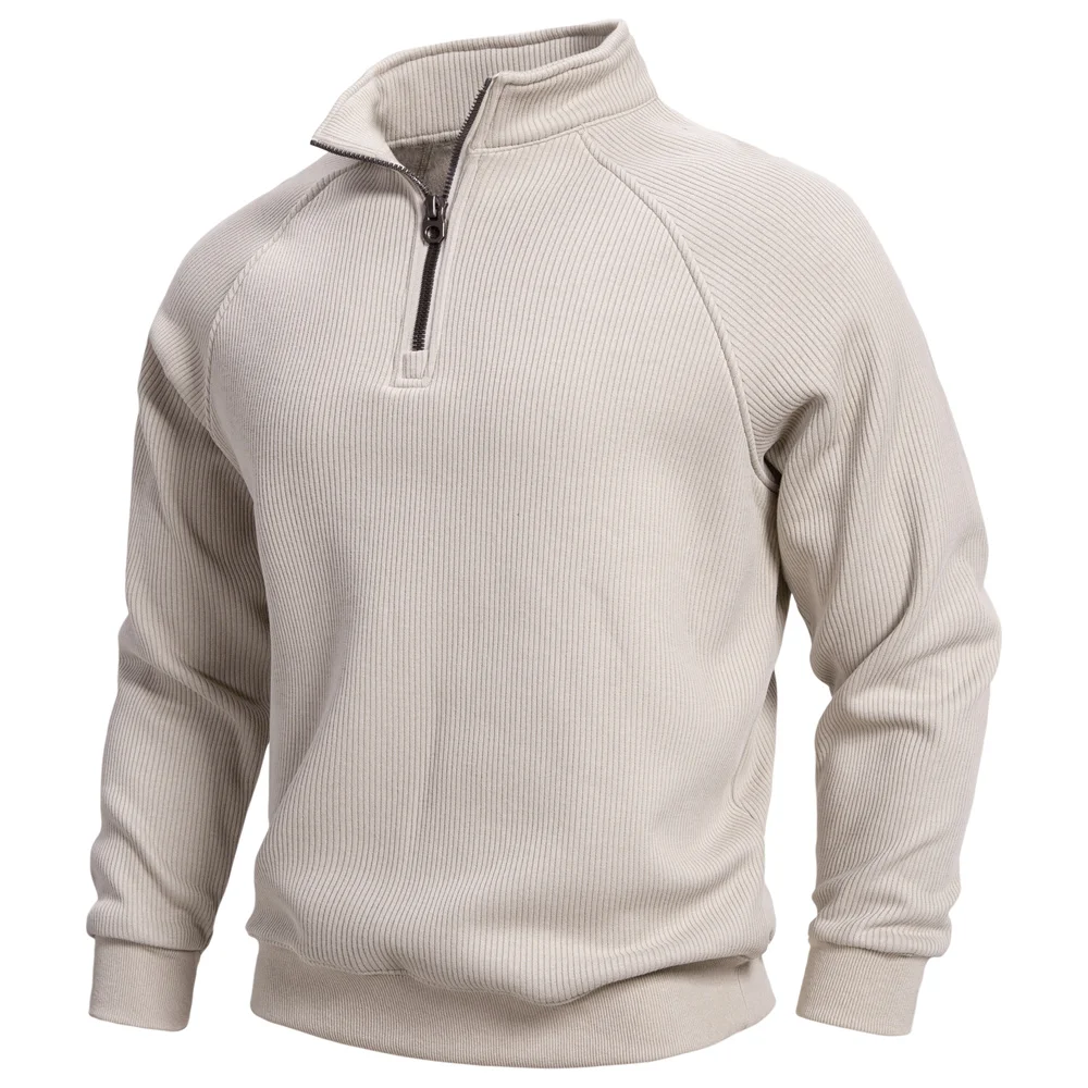 AIOPESIN Men's Winter Thermal Cotton Zipper Sweater Slim Fit Soft Shell Pullover Sweatshirt Luxury Underlayer Top
