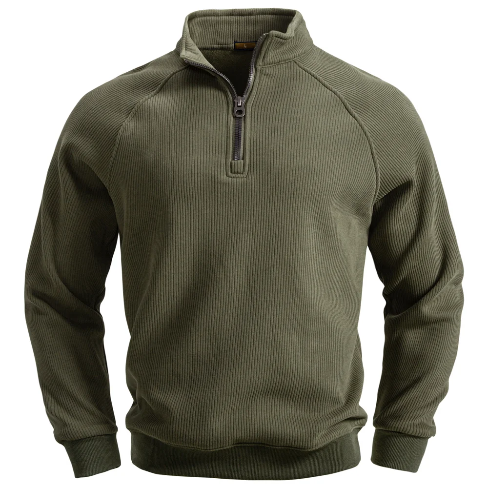 AIOPESIN Men's Winter Thermal Cotton Zipper Sweater Slim Fit Soft Shell Pullover Sweatshirt Luxury Underlayer Top