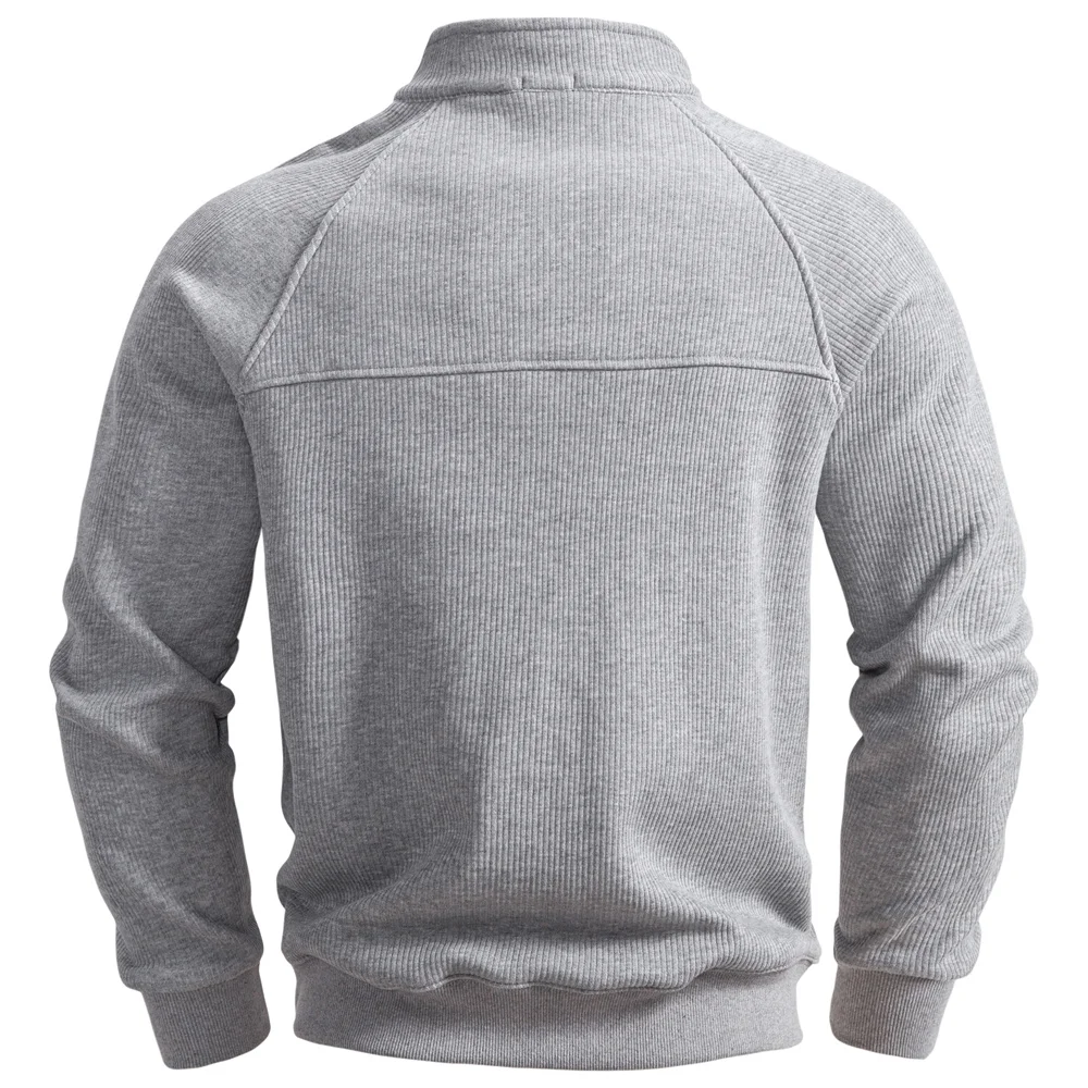 AIOPESIN Men's Winter Thermal Cotton Zipper Sweater Slim Fit Soft Shell Pullover Sweatshirt Luxury Underlayer Top