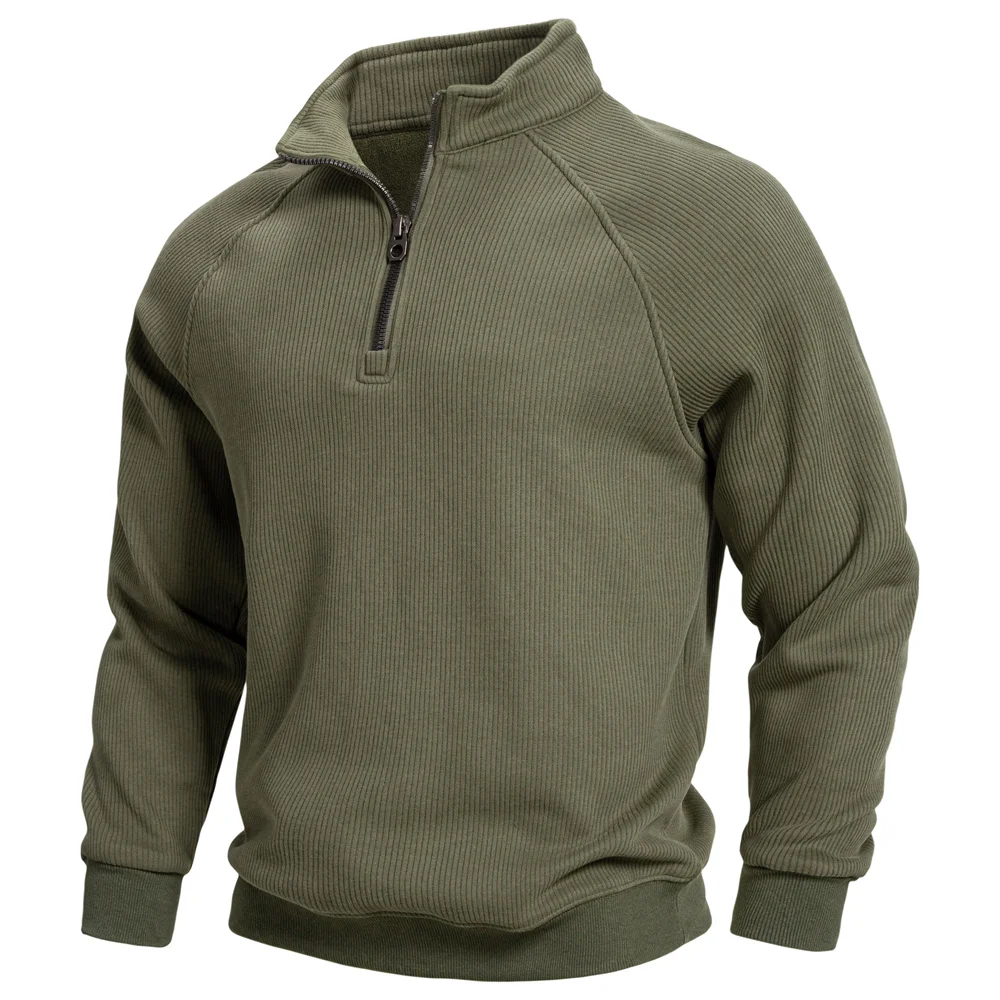 AIOPESIN Men's Winter Thermal Cotton Zipper Sweater Slim Fit Soft Shell Pullover Sweatshirt Luxury Underlayer Top