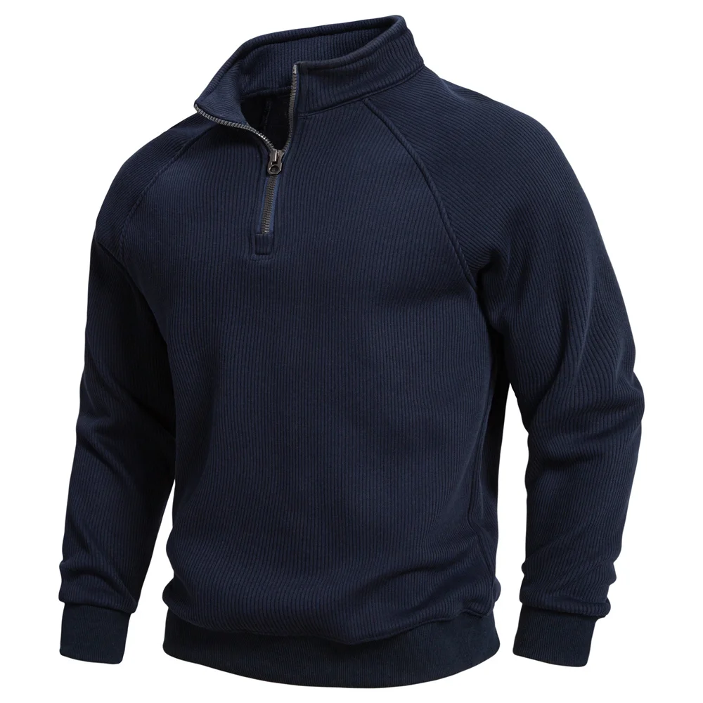 AIOPESIN Men's Winter Thermal Cotton Zipper Sweater Slim Fit Soft Shell Pullover Sweatshirt Luxury Underlayer Top