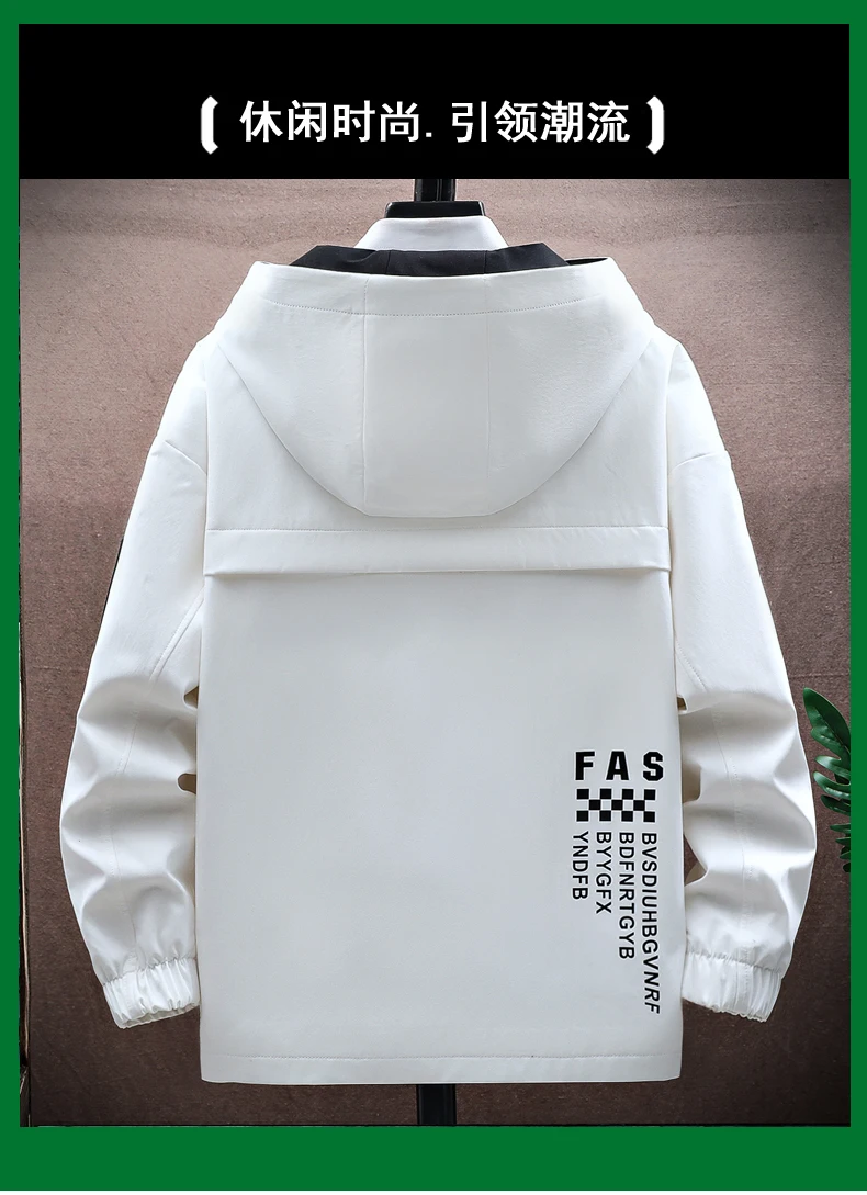 Fashion 2026 Spring Autumn Men's Casual Hooded Jackets Outdoor Zipper Windbreaker Coats Streetwear Plus Size M-4XL Tops Clothing