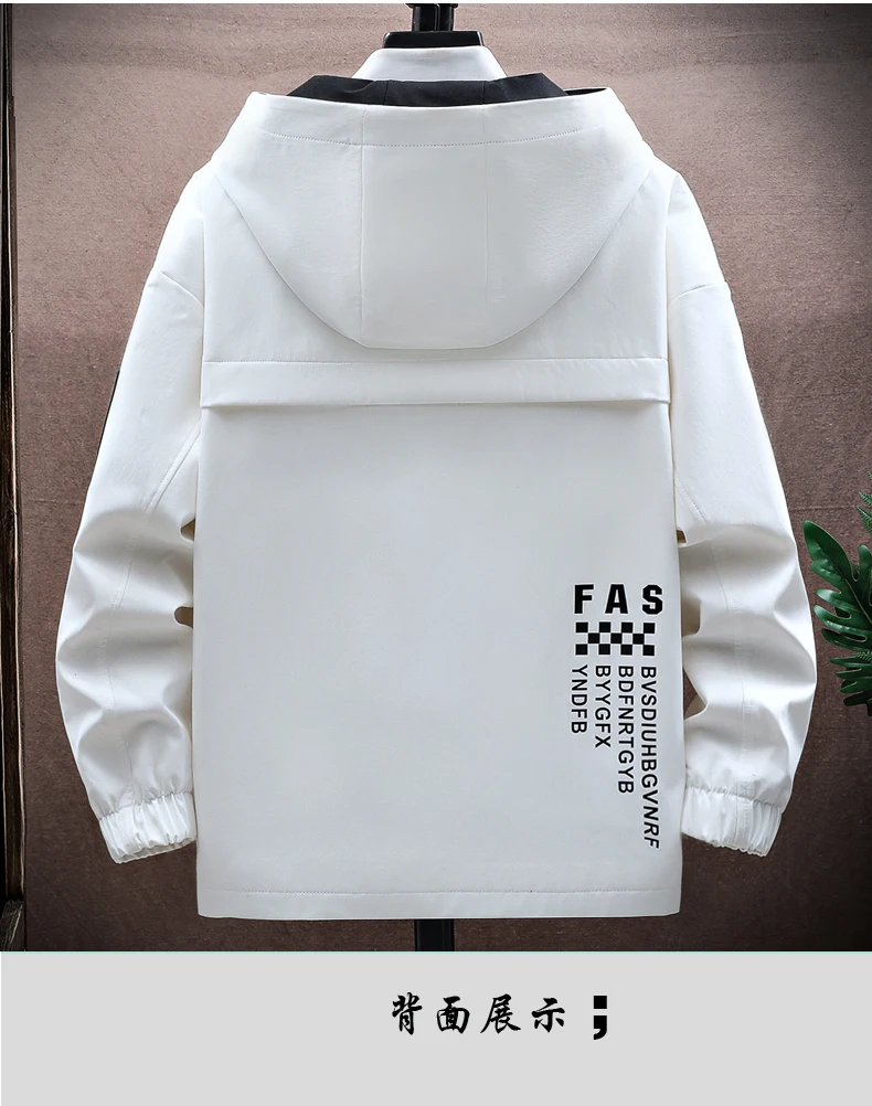 Fashion 2026 Spring Autumn Men's Casual Hooded Jackets Outdoor Zipper Windbreaker Coats Streetwear Plus Size M-4XL Tops Clothing