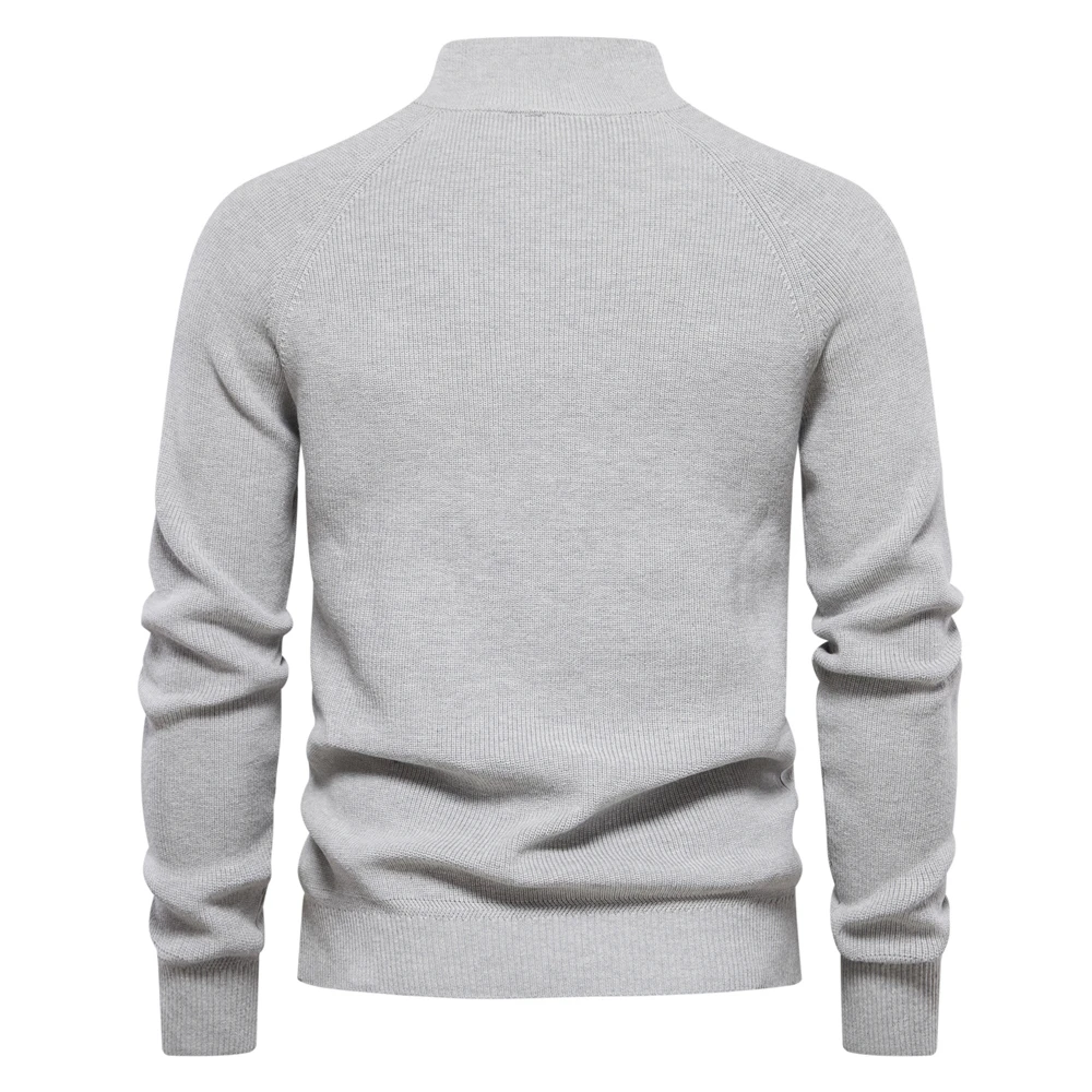 AIOPESON Mens Autumn Winter Cotton Quarter Zipper Sweater Fashion Casual Social Brand Quality Knitted Sweater for Men