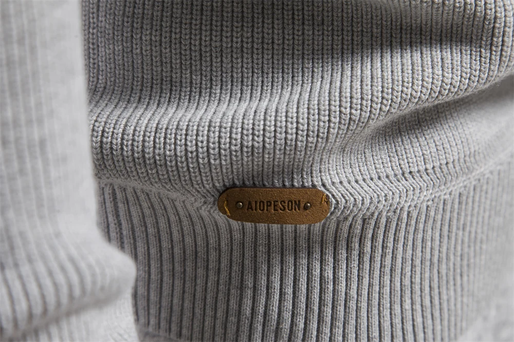 AIOPESON Mens Autumn Winter Cotton Quarter Zipper Sweater Fashion Casual Social Brand Quality Knitted Sweater for Men