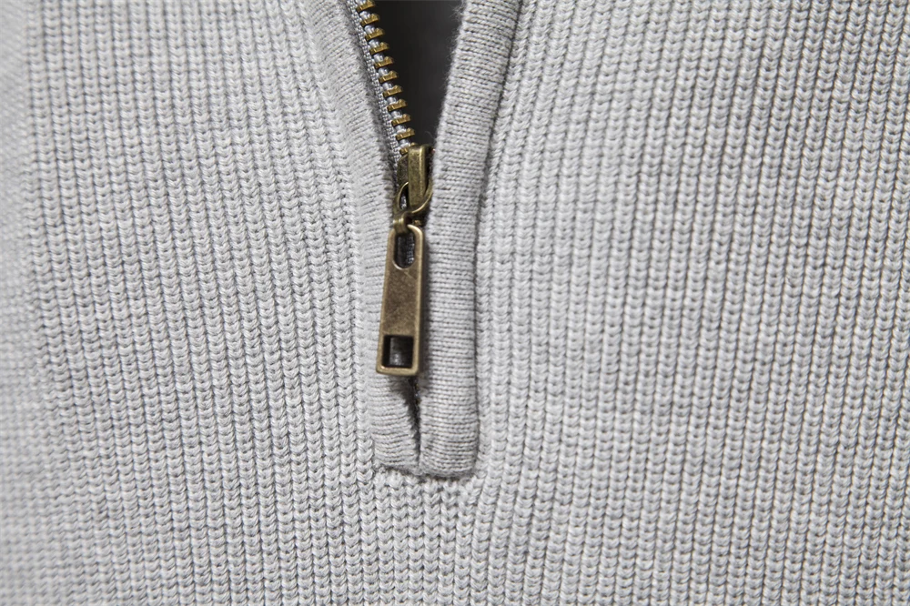 AIOPESON Mens Autumn Winter Cotton Quarter Zipper Sweater Fashion Casual Social Brand Quality Knitted Sweater for Men