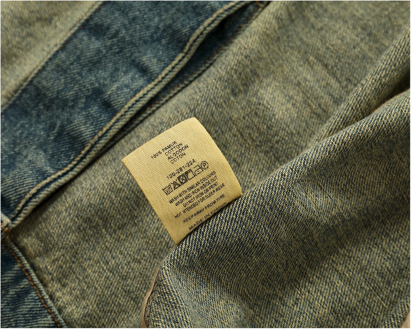 Lapel style workwear retro Fengshui washing old denim jacket top men's pure cotton woven casual single jacket trendy