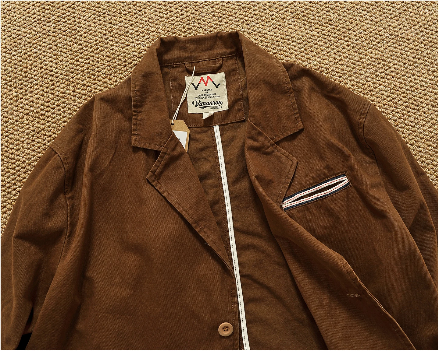 Lapel style workwear retro Fengshui washing old denim jacket top men's pure cotton woven casual single jacket trendy