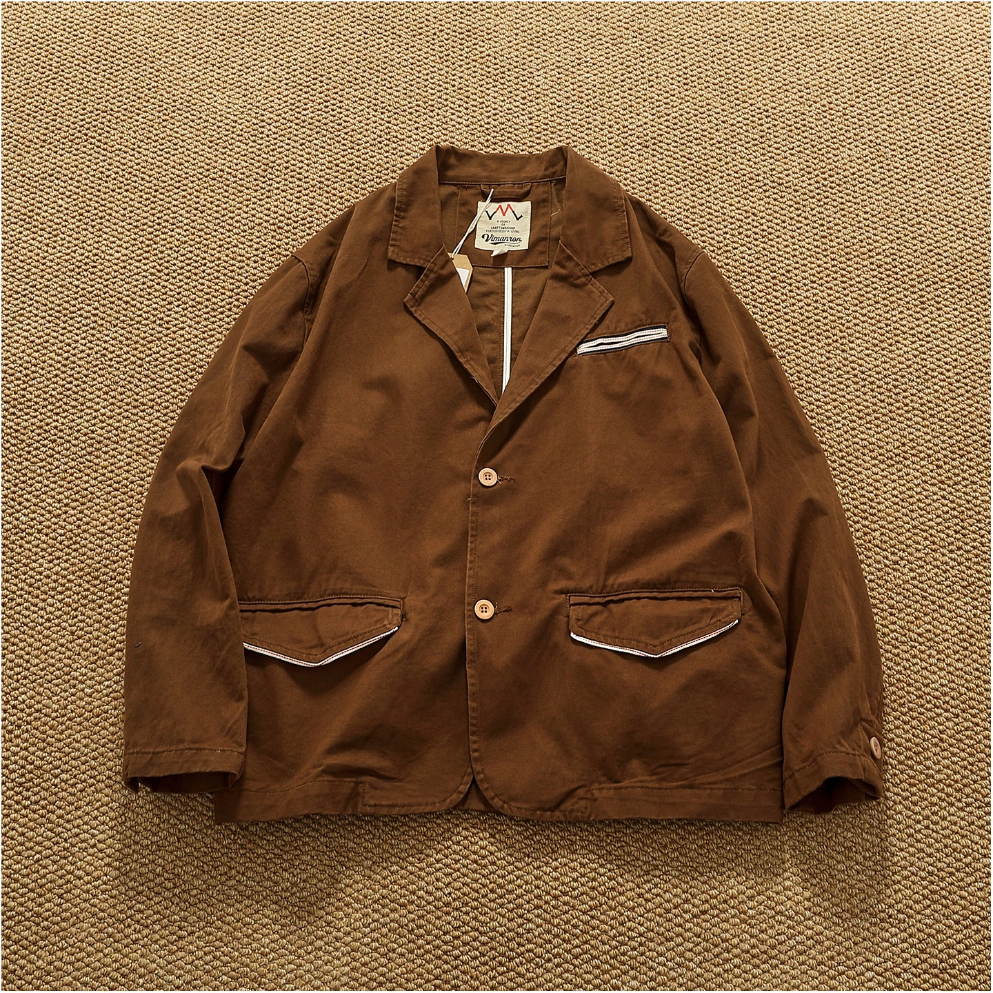 Lapel style workwear retro Fengshui washing old denim jacket top men's pure cotton woven casual single jacket trendy