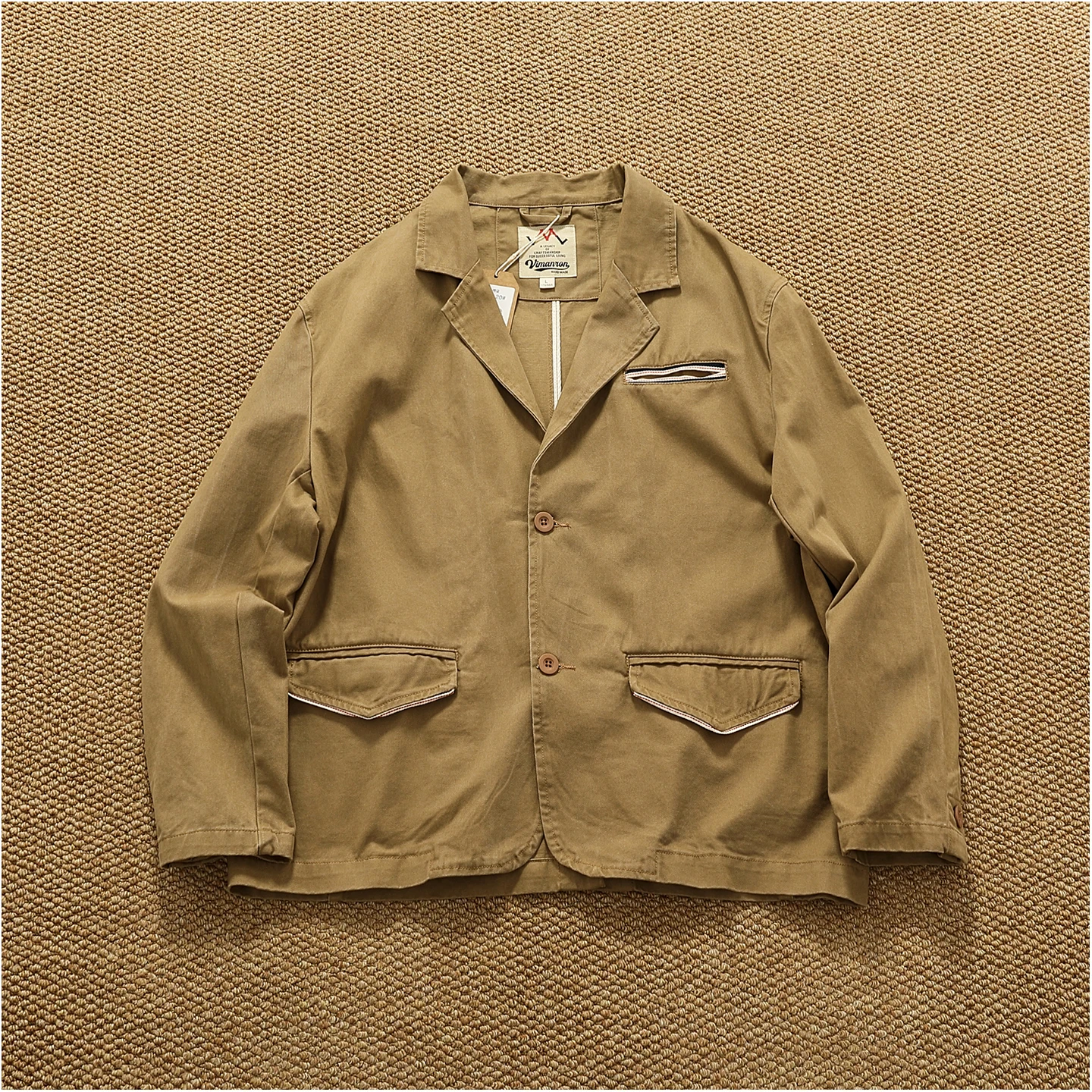 Lapel style workwear retro Fengshui washing old denim jacket top men's pure cotton woven casual single jacket trendy