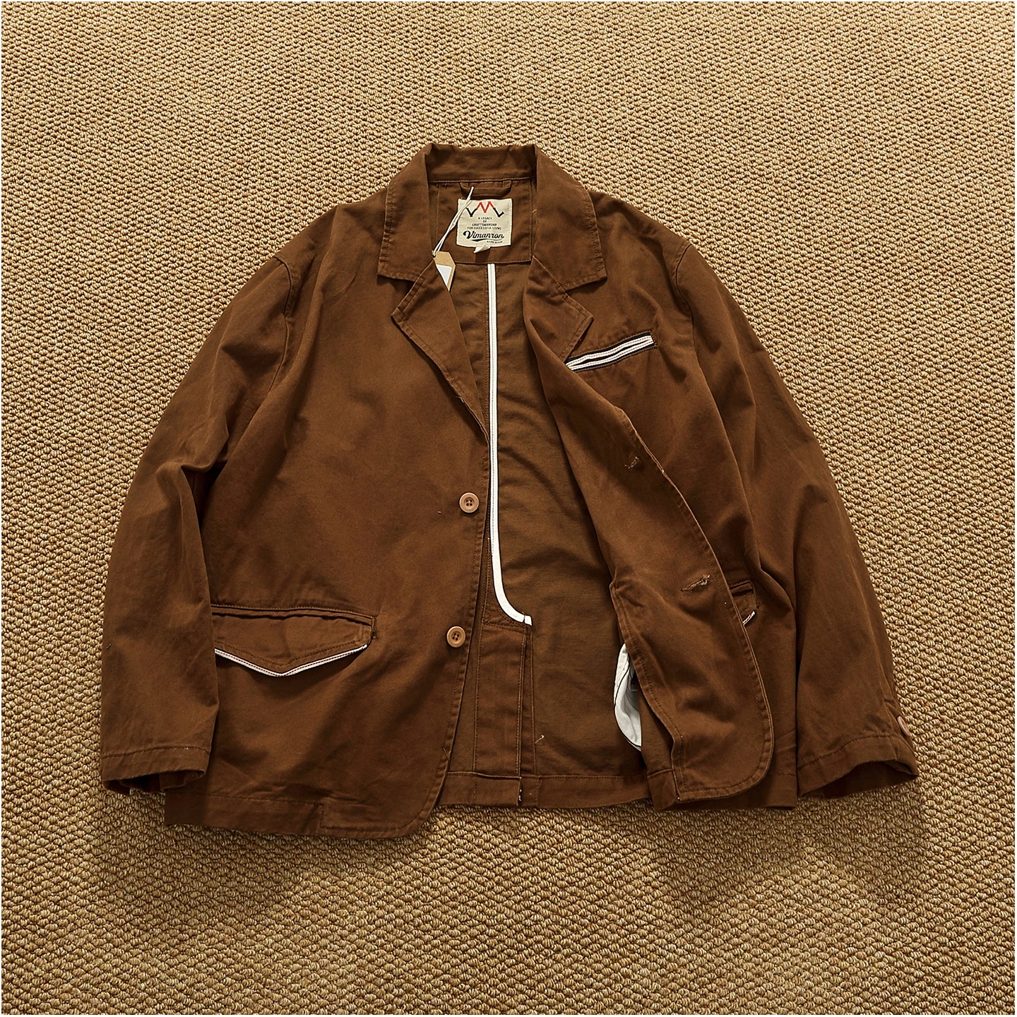 Lapel style workwear retro Fengshui washing old denim jacket top men's pure cotton woven casual single jacket trendy