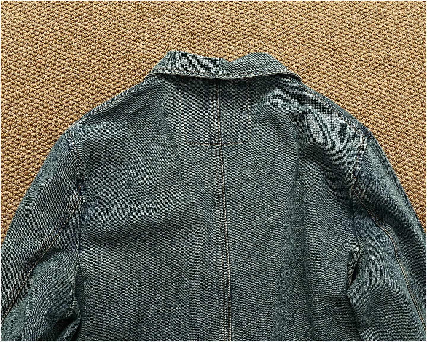 Lapel style workwear retro Fengshui washing old denim jacket top men's pure cotton woven casual single jacket trendy