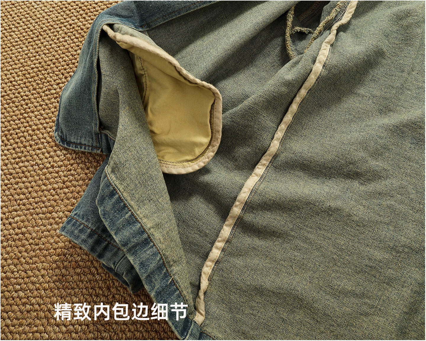 Lapel style workwear retro Fengshui washing old denim jacket top men's pure cotton woven casual single jacket trendy
