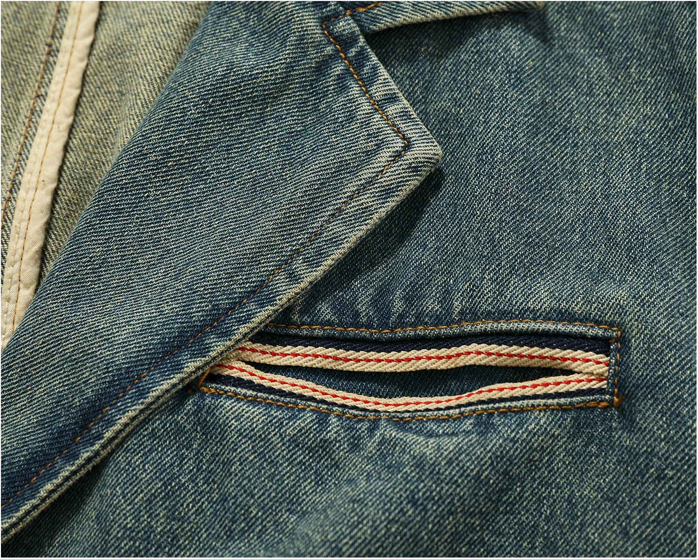 Lapel style workwear retro Fengshui washing old denim jacket top men's pure cotton woven casual single jacket trendy