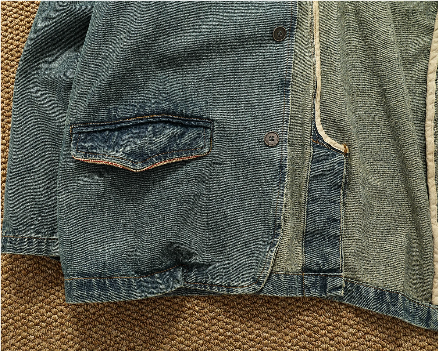 Lapel style workwear retro Fengshui washing old denim jacket top men's pure cotton woven casual single jacket trendy