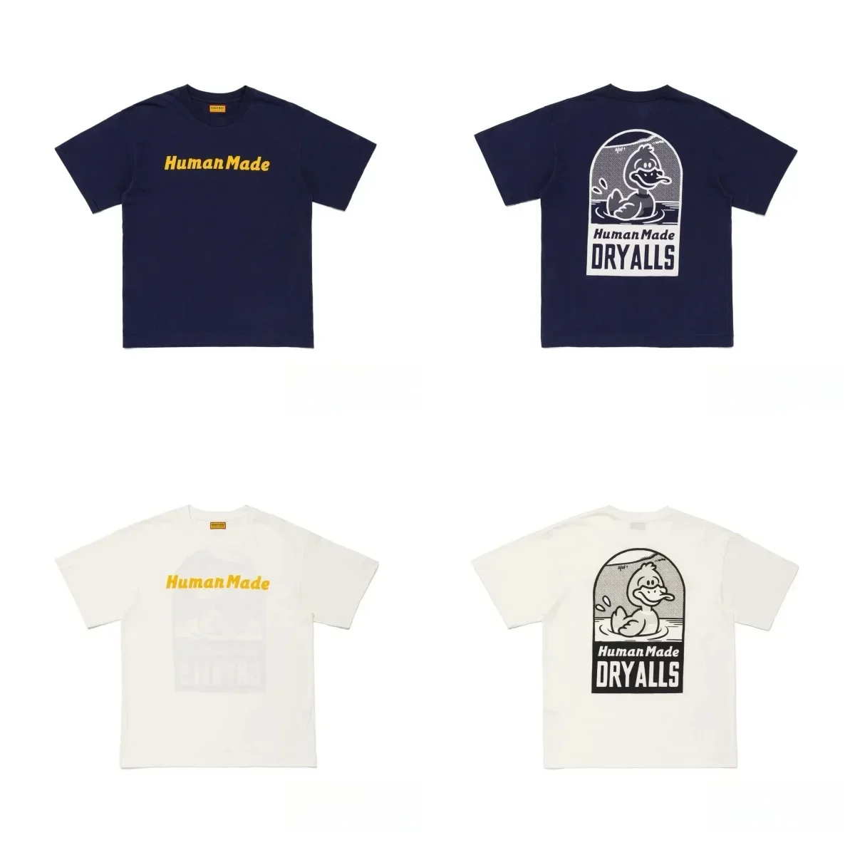 2026 New HUMAN MADE Back cartoon Printed T-Shirt Japanese Bamboo Cotton Unisex Retro Round Neck Short Sleeved Shirt