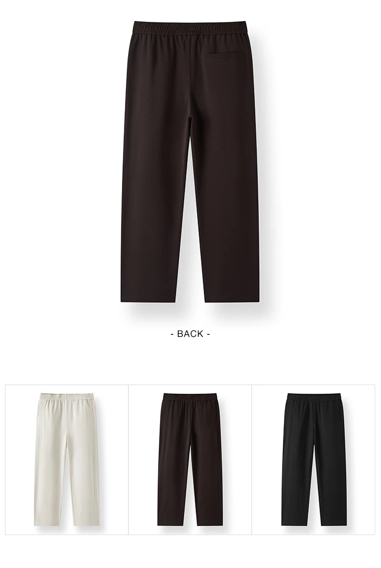 Semir Men Pants Solid Loose Straight Drawstring Knit Soft Touch Casual Style Autumn Trousers Urban Daily Wear 2026