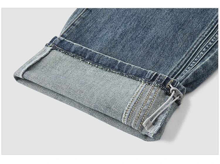 Semir Men Jeans Retro Wide Straight Side Stripe Elastic Waist 2026 Autumn Soft Denim Pants Casual Street Style Daily Wear