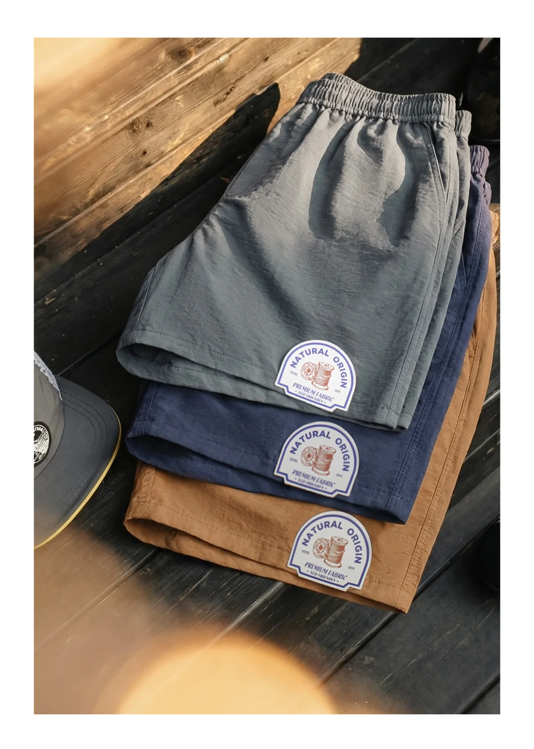 Maden Men's Lyocell Linen Look Shorts Straight Leg Elastic Waist Lightweight Breathable Old Money Casual Summer Male Pants