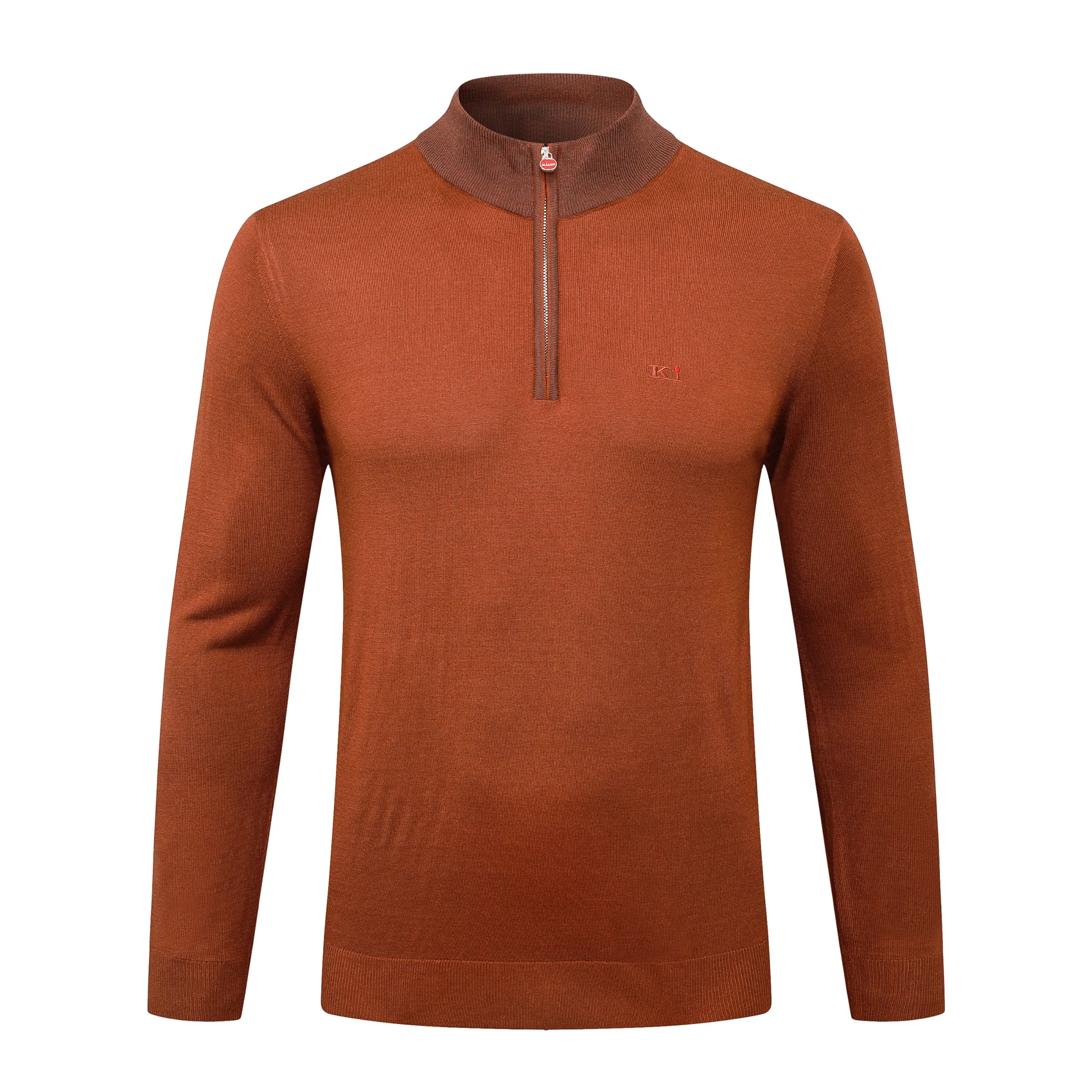 OECHSLI Sweater Wool men's 2025 Autumn Winter new warm zipper elasticity knitting Long sleeves stand collar big size M-5XL