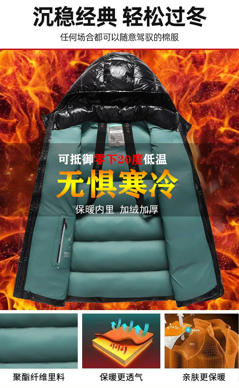 2026 New Arrival Winter Jacket Sill-Like Cotton Jackets Men, Mens Fashion Thickened Warm Parkas Waterproof Coat Male Size M-5XL