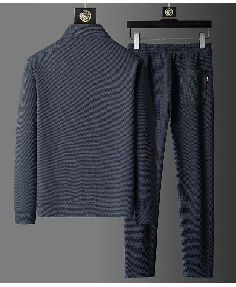 Spring and Autumn New Sportswear Suit Men's Casual Breathable High-end Jacket Trousers Stand-up Collar Zipper Open Mens Clothes