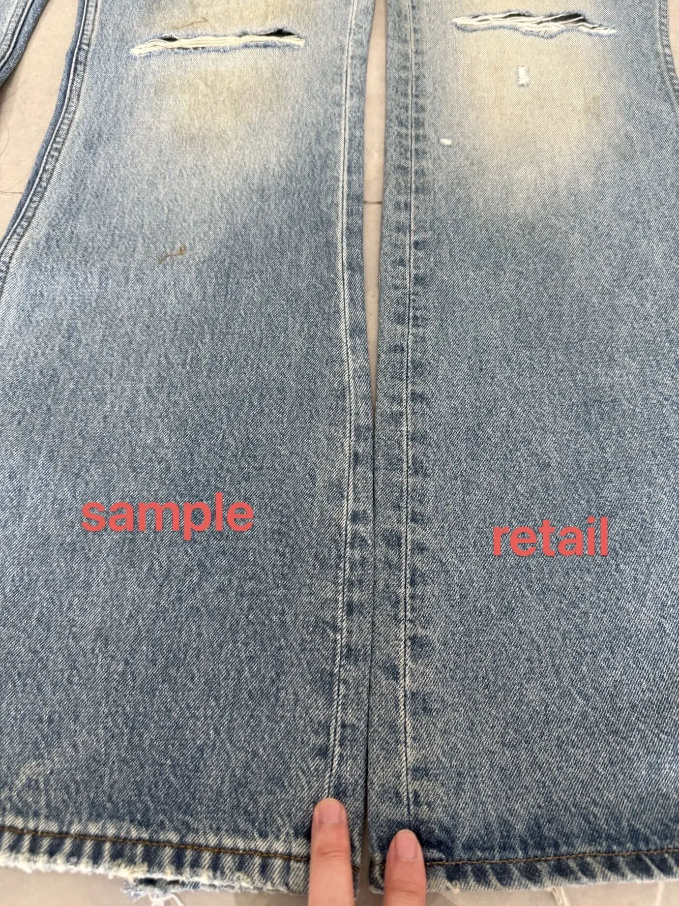 ER/D 25SS Washed old knife cut damaged mud dyed slightly loose jeans