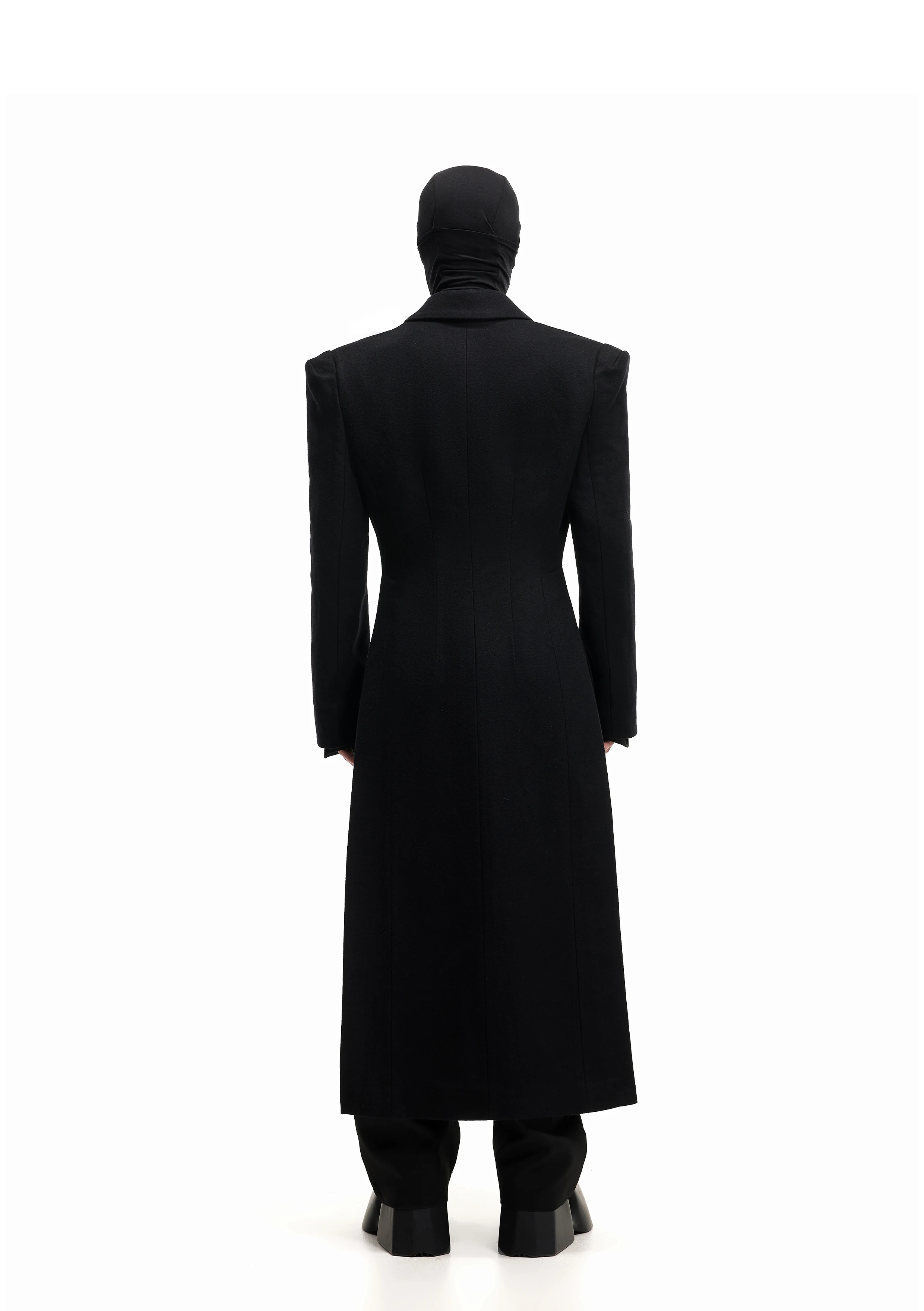 Mauroicardi Autumn Winter Long Warm Thick Fitted Black Wool Blends Coat Men Shoulder Pads Elegant Luxury Woolen Overcoat 2025