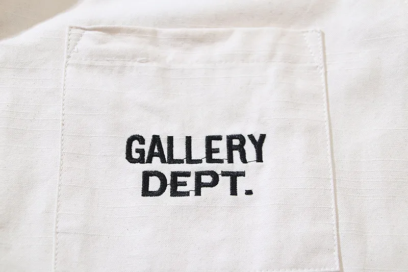 Gallery dept embroidery letters American retro old tooling short-sleeved shirt with