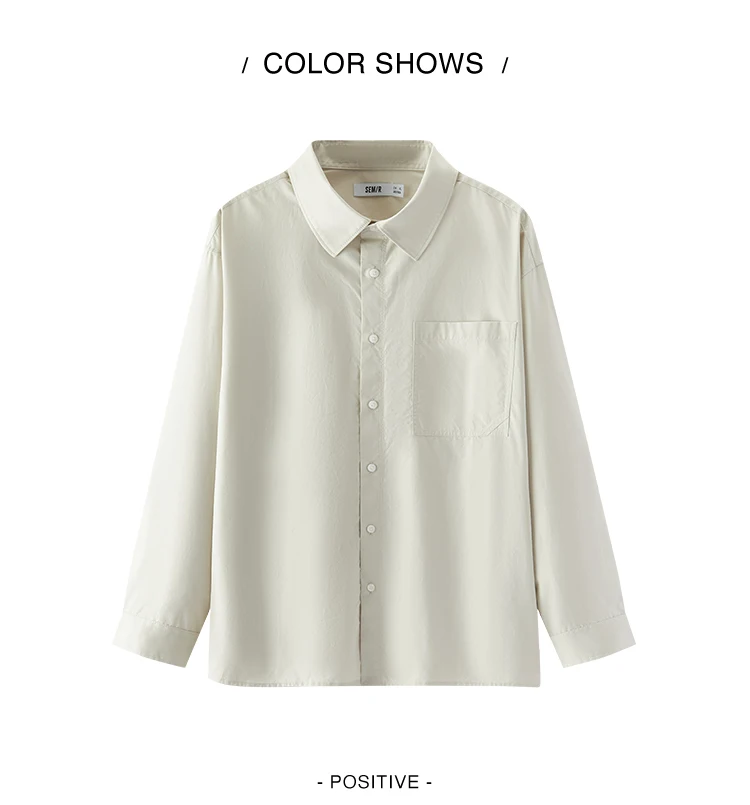 Semir Men Shirt Cotton Loose Lapel Pocket Outerwear Style Clean Utility Casual Blouse Autumn Layering Top Daily Wear 2026