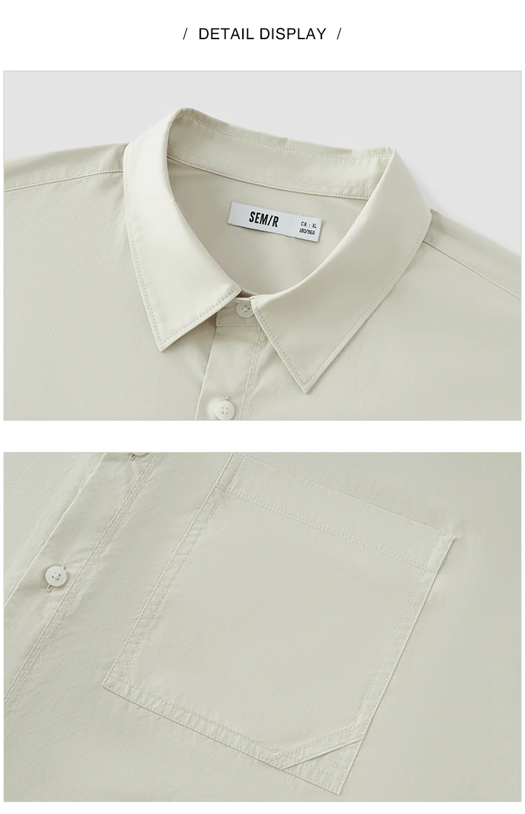 Semir Men Shirt Cotton Loose Lapel Pocket Outerwear Style Clean Utility Casual Blouse Autumn Layering Top Daily Wear 2026