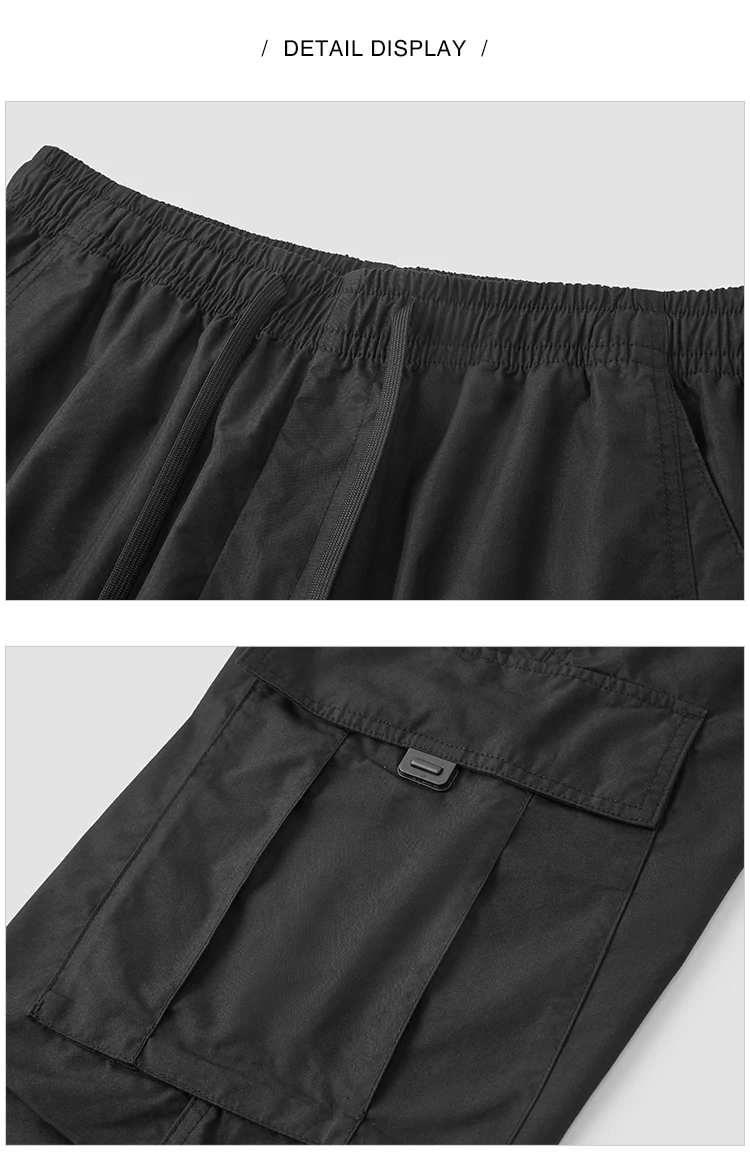 Semir Men Pants Loose Straight Outdoor Cargo Knee Pleat Drawstring Waist Utility Casual Autumn Trousers Daily Wear 2026