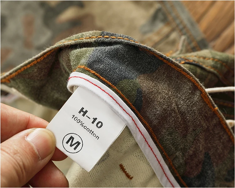 Cargo casual pants men's Japanese style outdoor multi-pocket loose retro elastic waist profile straight drum camouflage pants