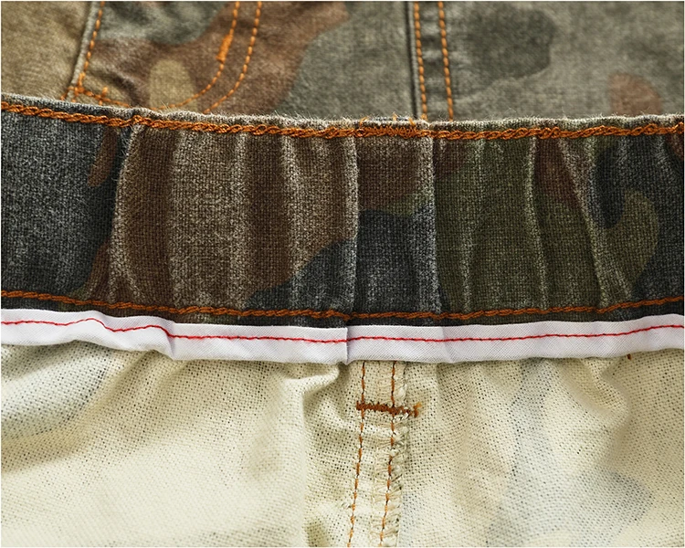 Cargo casual pants men's Japanese style outdoor multi-pocket loose retro elastic waist profile straight drum camouflage pants