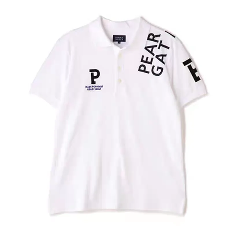 PEARLYGATES Korean style high neck golf apparel, short sleeved T-shirts, fashionable and versatile golf shirts, sports and leisu
