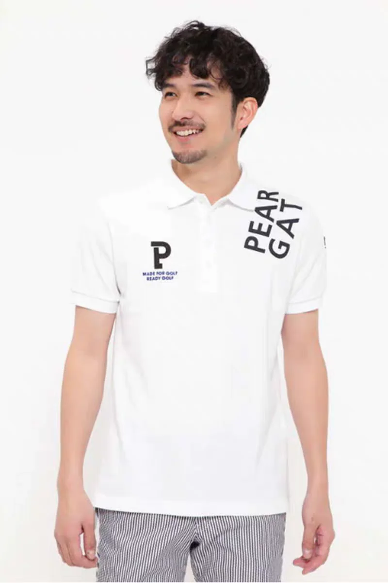 PEARLYGATES Korean style high neck golf apparel, short sleeved T-shirts, fashionable and versatile golf shirts, sports and leisu