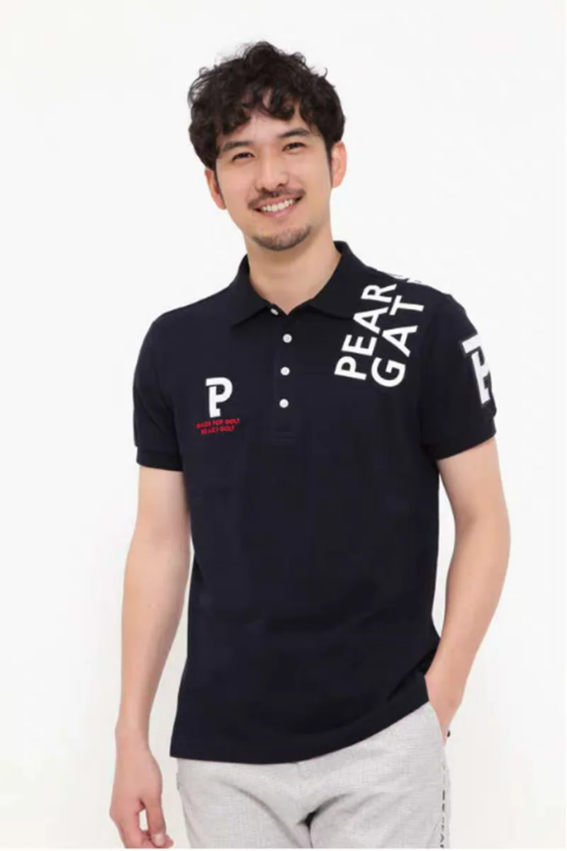 PEARLYGATES Korean style high neck golf apparel, short sleeved T-shirts, fashionable and versatile golf shirts, sports and leisu