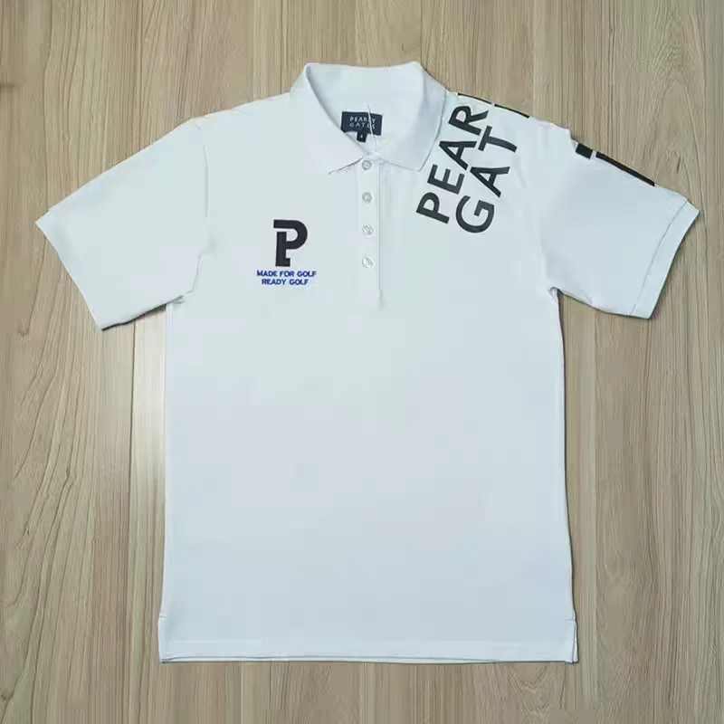 PEARLYGATES Korean style high neck golf apparel, short sleeved T-shirts, fashionable and versatile golf shirts, sports and leisu