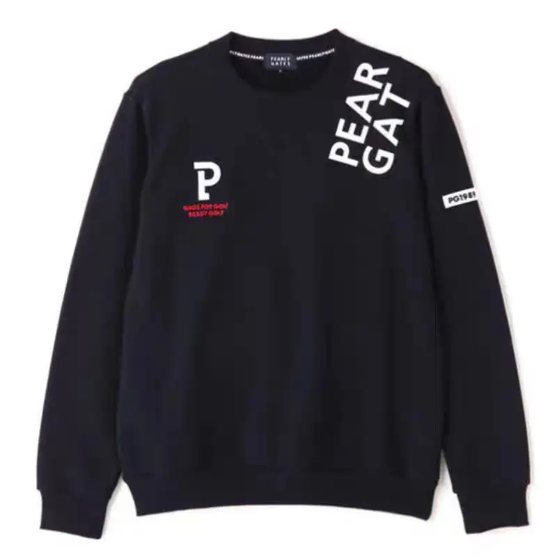 Japanese and Korean PEARLYGATES Men's Golf Round-Neck Long Sleeve Pure Cotton Sweatshirt Autumn Golf Casual Sportswear Jacket