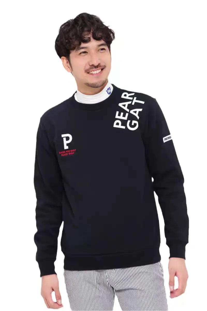 Japanese and Korean PEARLYGATES Men's Golf Round-Neck Long Sleeve Pure Cotton Sweatshirt Autumn Golf Casual Sportswear Jacket