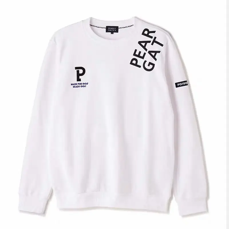 Japanese and Korean PEARLYGATES Men's Golf Round-Neck Long Sleeve Pure Cotton Sweatshirt Autumn Golf Casual Sportswear Jacket