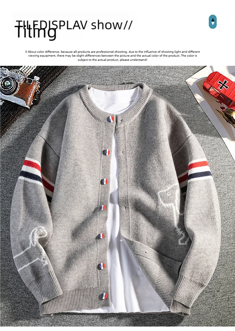 New Autumn Winter Men Long-Sleeved Knitted Shirt Jacket Single-Breasted Quality Cardigan Casual Fashion Comfort Men's Clothing